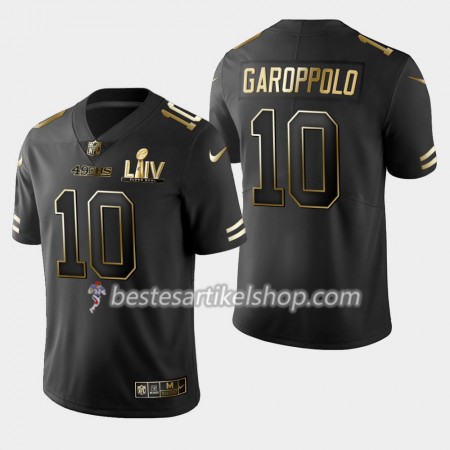 Herren San Francisco 49ers Trikot Jimmy Garoppolo 10 Nike Schwarz Golden Edition 2020 Super Bowl LIV